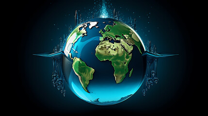 Naklejka premium World Water Day background, concept of global warming and climate change