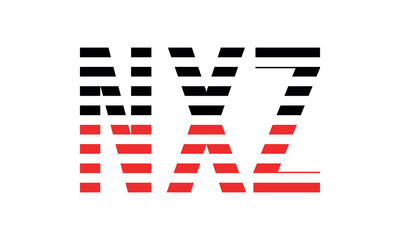 NXZ three initial letter iconic line negative space minimal logo design vector template. monogram, abstract, wordmark, business, typography, minimalist, brand, company, flat, modern, unique, simple