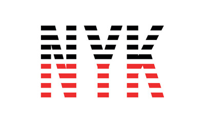 NYK three initial letter iconic line negative space minimal logo design vector template. monogram, abstract, wordmark, business, typography, minimalist, brand, company, flat, modern, unique, simple