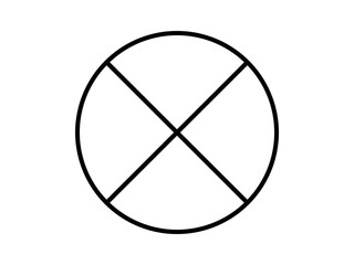 フラットバツ禁止マーク：黒極細