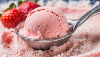 strawberry ice cream - obrazy, fototapety, plakaty