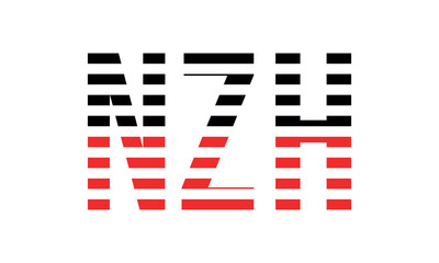 NZH three initial letter iconic line negative space minimal logo design vector template. monogram, abstract, wordmark, business, typography, minimalist, brand, company, flat, modern, unique, simple