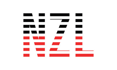 NZL three initial letter iconic line negative space minimal logo design vector template. monogram, abstract, wordmark, business, typography, minimalist, brand, company, flat, modern, unique, simple