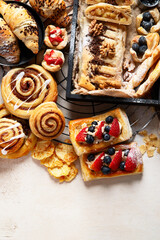 Sweet pastries on a light background.
