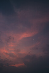 beautiful views of the sunset sky and sunrise sky with colorful clouds