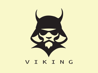 Viking Logo Design Vector Template. Human Viking Logo Design Icon Symbol Vector Illustration.