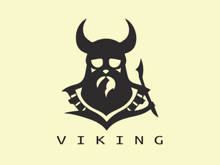 Viking Logo Design Vector Template. Human Viking Logo Design Icon Symbol Vector Illustration.