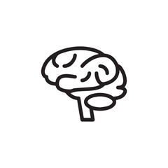 brain icon vector. Linear style sign for mobile concept and web design. brain symbol illustration. Pixel vector graphics - Vector.	