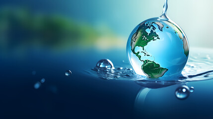 World Water Day background, concept of global warming and climate change