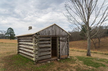 Fototapeta premium Log Cabin at Fort Donelson National Battlefield
