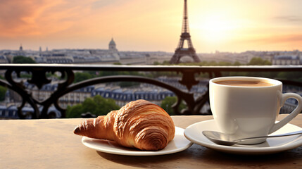 A croissant and Coffee