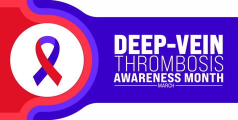 March is Deep Vein Thrombosis Awareness Month background template. Holiday concept. use to background, banner, placard, card, and poster design template with text inscription and standard color.