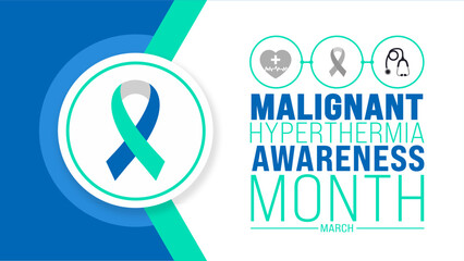 March is Malignant Hyperthermia Awareness Month background template. Holiday concept. use to background, banner, placard, card, and poster design template with text inscription and standard color.