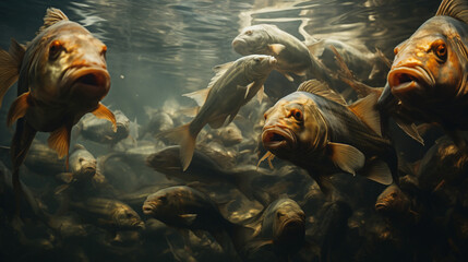 A large group of fish swimming