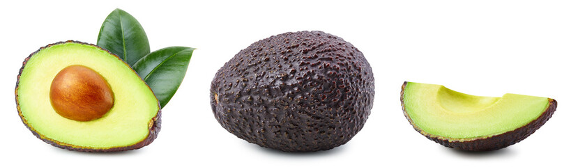 Isolated avocado with leaf