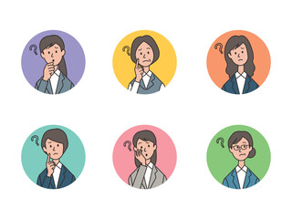 悩むビジネスパーソンのアイコンセット