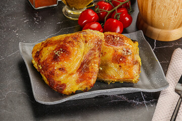 Roasted chicken thigh with spices