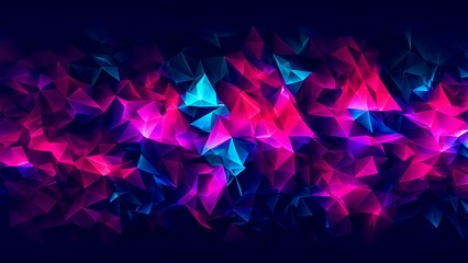 Creative neon triangles design for banner  - obrazy, fototapety, plakaty