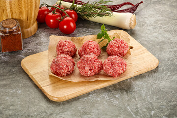 Raw beef meatball minced meat