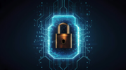 Cyber security background, data security protection concept