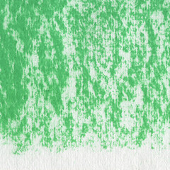 Light emerald green background. Vivid green grass color. Abstract crayon texture. Pastel drawings on paper backdrop. Hand-drawn chalk pattern for print design and web banner.