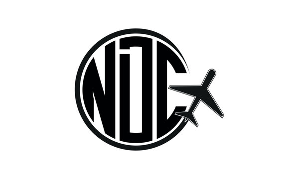 NDC three initial letter circle tour & travel agency logo design vector template. hajj Umrah agency, abstract, wordmark, business, monogram, minimalist, brand, company, flat, tourism agency, tourist