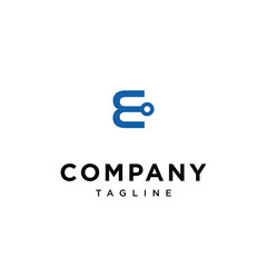 Letter E tech logo icon vector template.eps