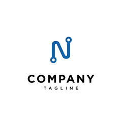 Letter N tech logo icon vector template.eps