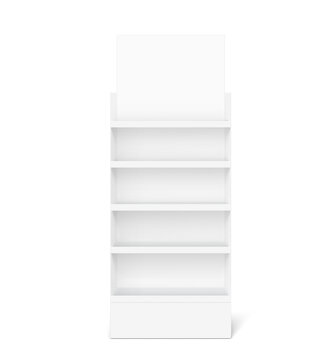 Store shelf for presentations on a white background. Vector illustration. Can be use for template your design, promotion, advertising. EPS10. 