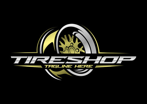 Tire shop, Wheel logo, Template Logo Tires