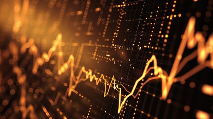 financial, finance, investment, chart, graph, invest, interface, indicator, rising, stock. drawing line to calculation indicator chart and graph is tools of investment. financial finance stock.