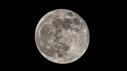 Obraz premium Full Moon. A full moon is the lunar phase that occurs when the Moon is completely illuminated as seen from Earth.