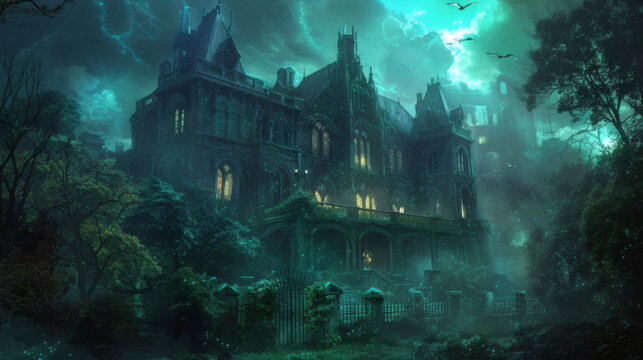 A chorus of haunting melodies that echo through the night luring travelers to a forgotten mansion where the spirits of the past still reside.
