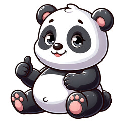 baby panda illustration without background