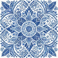 Blue and White Scandinavian Folk Design