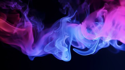 Abstract colored smoke on a black background, a close-up of the photo