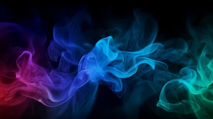 Fototapeta premium Abstract multicolored smoke on a black background close-up