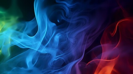 Abstract colored smoke on a black background, a close-up of the photo