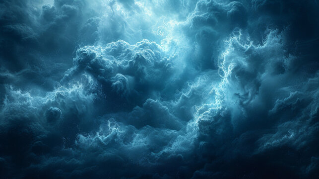 Texture of a turbulent sky with gusts of wind whipping at dark rain clouds