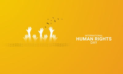 Internastional Human Rights Day. 10 December human right day. 3D Illustration