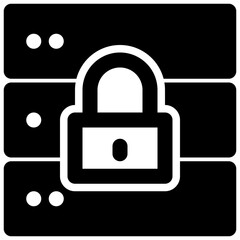database lock vector glyph icon