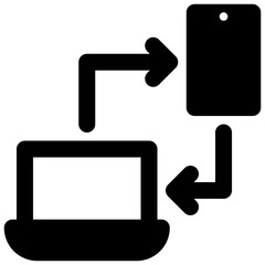 exchange data vector glyph icon