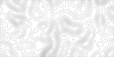 Ocean topographic line map with curvy wave isolines vector illustration. Abstract topographic contours map background, Vector contour topographic map. Cartography texture abstract banner use..