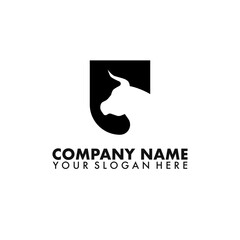 Bull Shield Logo Design Vector