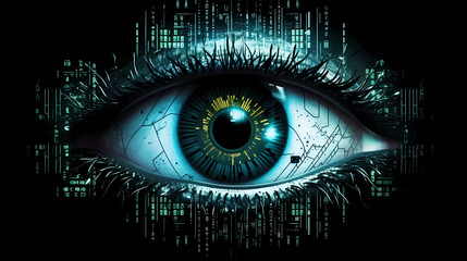 Obraz premium Cyber security, data protection, cyber attack concept on blue background