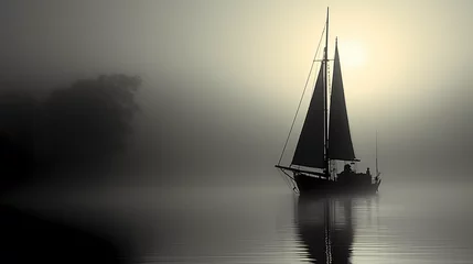 Fotobehang black sailboat © franklin