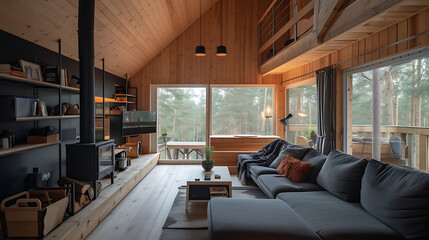 Naklejka premium Rustic Naturalism Bedroom Design