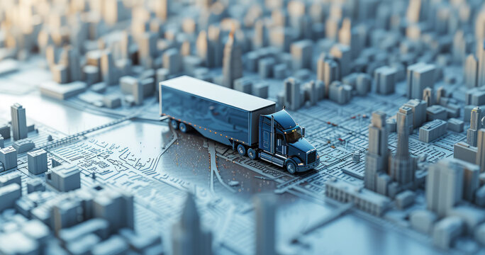 Blue Toy Truck in Urban Planning and Distribution
