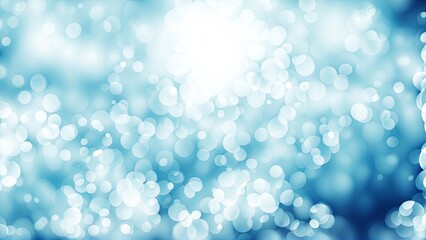 Tranquil blue and white bokeh background 