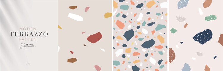 Vector free vector colorful terrazzo abstract background set
